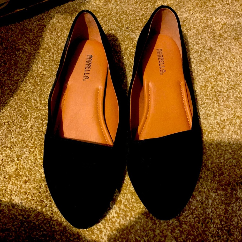 Black slide on dress shoes